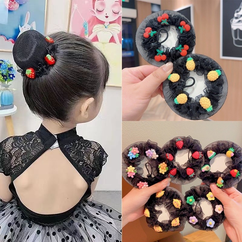 Duas Flores Coloridas Updo Net Ball Especial Hair Sleeve Acessórios De Cabelo Para Meninas Infantil Headwear Girl Maruko em Oferta na Shopee