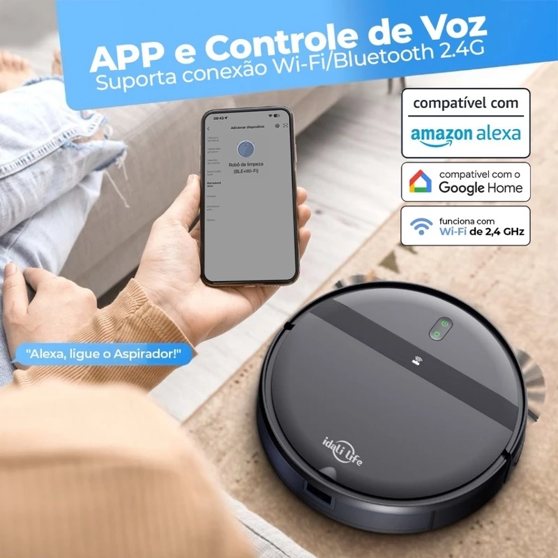 Aspirador de Pó Robô Inteligente Idali LIFE com Sensores Anti-queda — foto 2