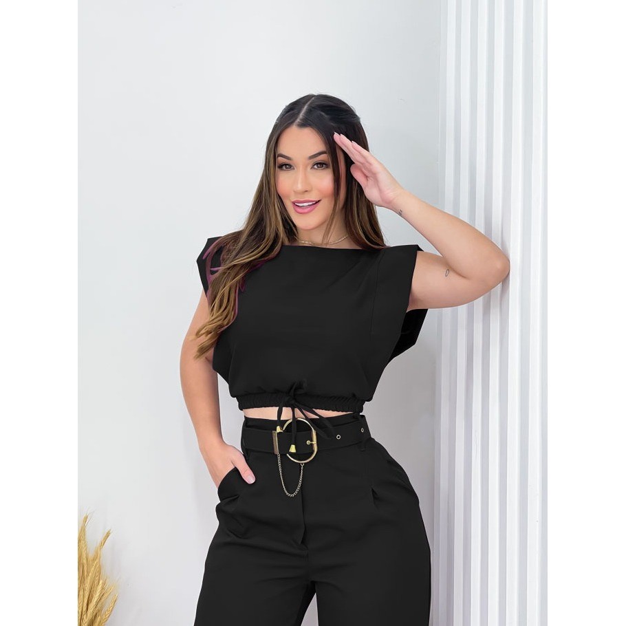 Conjunto Feminino de Calça Alfaiataria Moda Blogueira