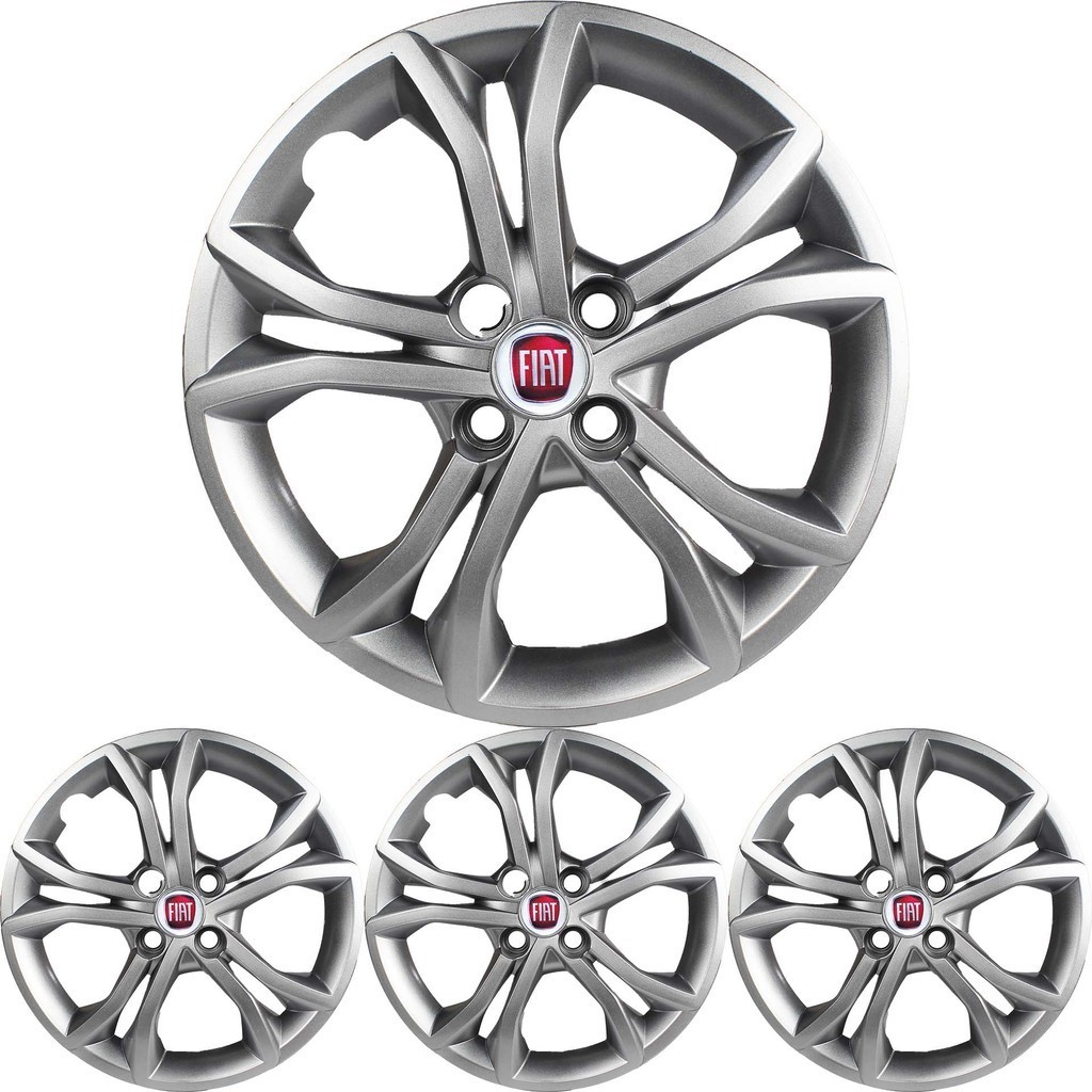 JG 4 Calota Argo 2022 2023 Aro 15 Prata Metálico com Emblema