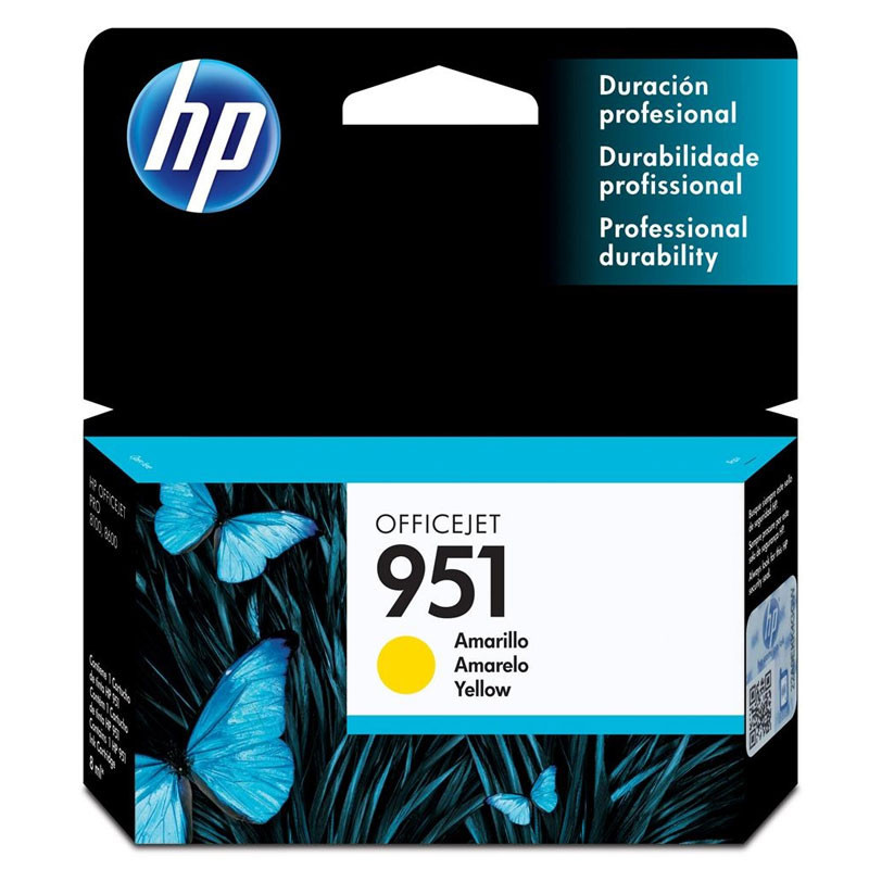 Cartucho HP 951 Original CN052A amarelo p/ Officejet Pro 8600, 8600 Plus, 8610, 8620, 276dw - Computers & Accessories