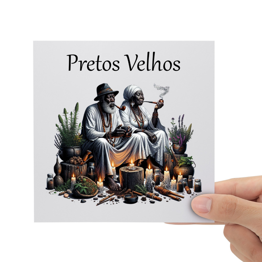 Adesivo Casal Pretos Velhos DTF UV Envernizado Prova D'água Sticker em Oferta na Shopee