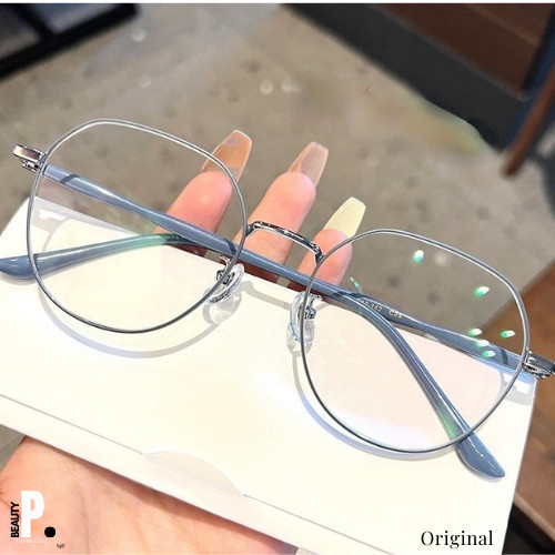 Óculos De Grau Feminino Femininos Retos Ornamento Polvo Dispersão Transparente Filtro anti-Radiação Luz Azul Elegante