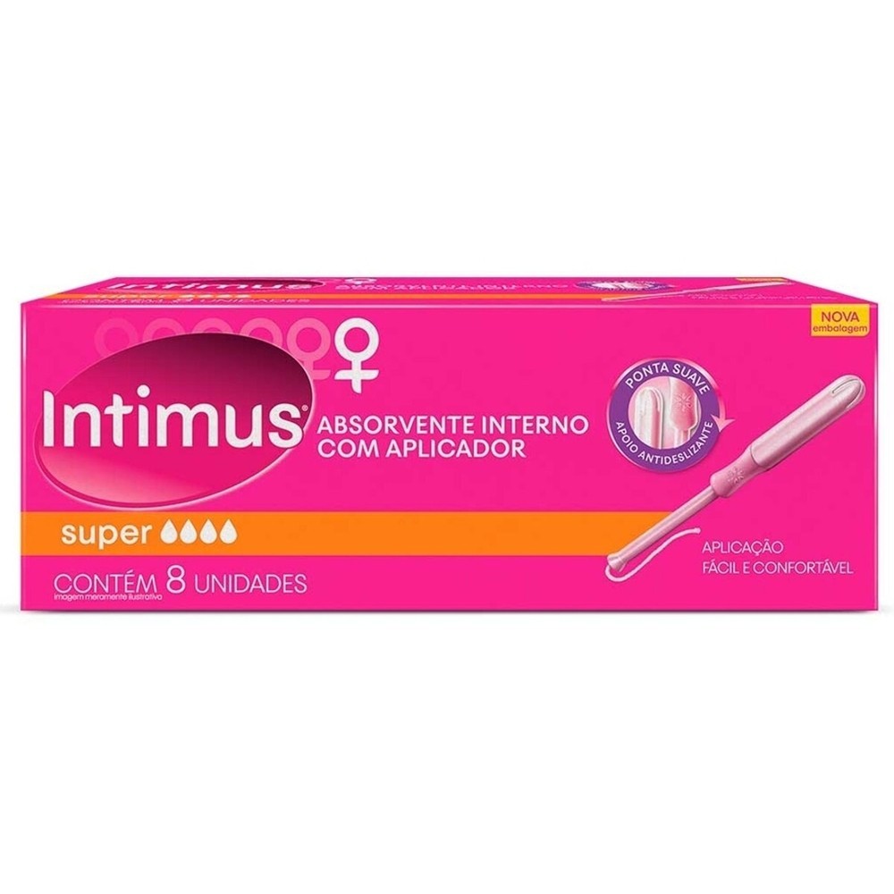 Absorvente Interno Intimus Sport Medio com Aplicador 8 Unidades em Oferta na Shopee