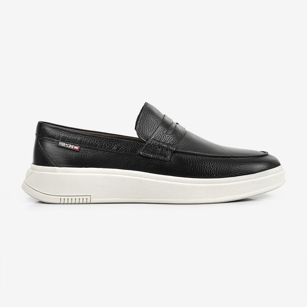Sapato Mocassim Masculino Couro Legítimo Ferracini  Calce Fácil Elegante Logan Preto 9318-678A - Men Shoes