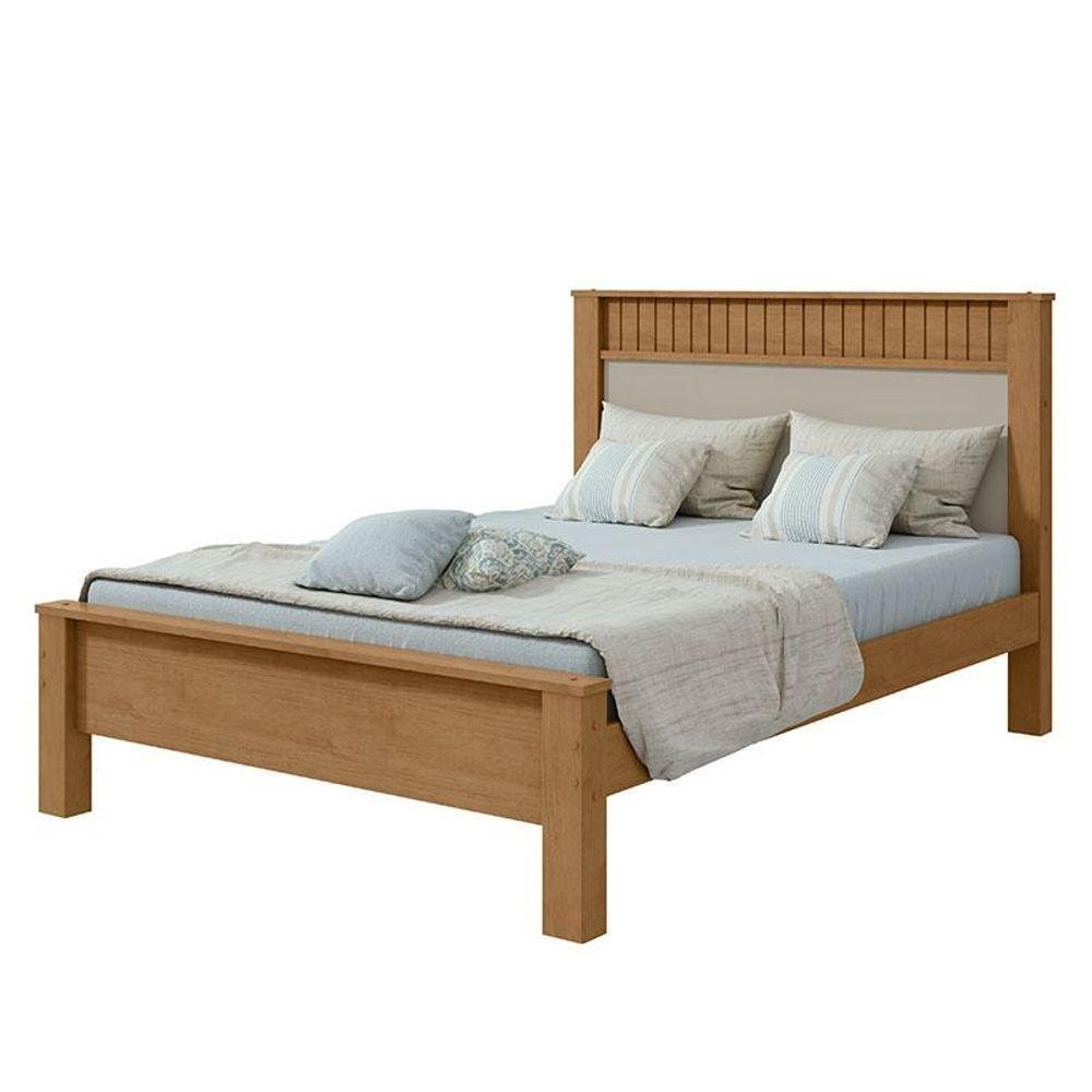 Cama Casal Athenas 140 Amêndoa Clean Off White Flex - Lopas - Home & Living
