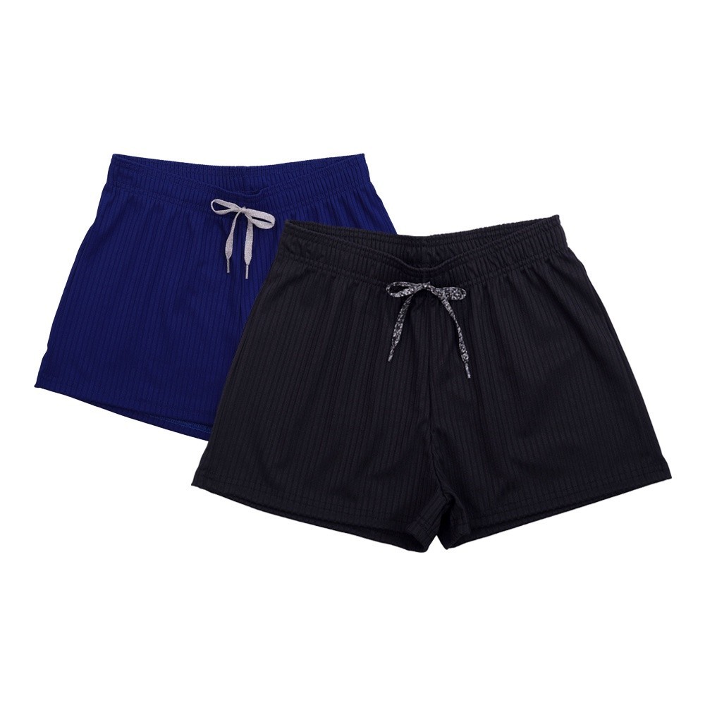 Kit 2 Shortinhos Feminino verão curto malha canelada academia praia