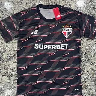 Nova Camiseta Preta do São Paulo NB SuperBet 2024-25 Masculino Versão Torcedor Melhor Promoção