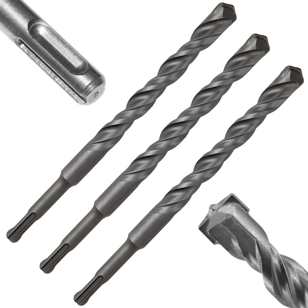 Kit 3 Brocas Vídea Fura Parede Concreto 10mm x 160mm Encaixe SDS Plus Fertak Perfuração Alvenaria Bloco Casa