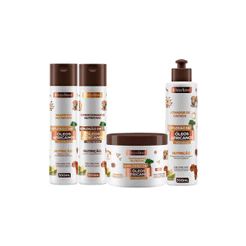 Kit Cachos Óleos Africanos Shampoo, Condicionador, Ativador de Cachos e Máscara bn.Cachos