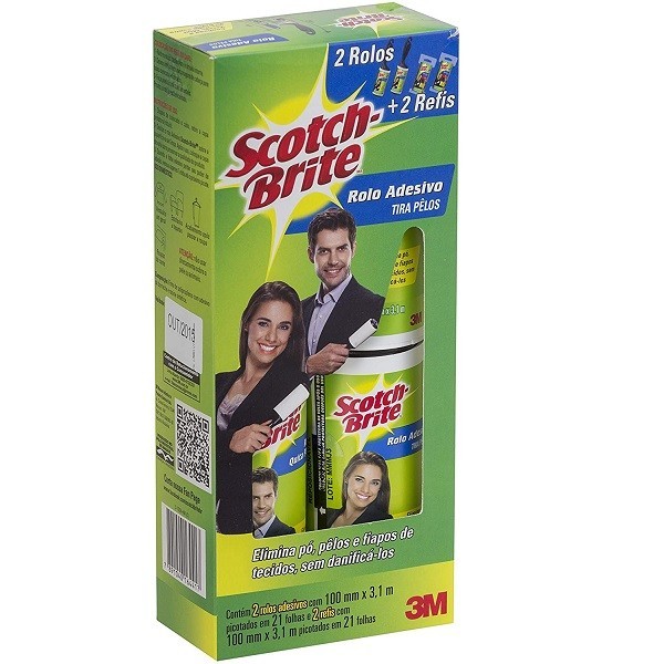 Rolo Adesivo SCOTCH-BRITE com 2 Rolos e 2 Refis 3M