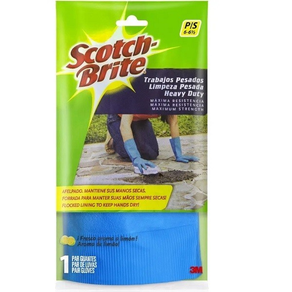 Luva Limpeza Pesada SCOTCH-BRITE TAM P Azul 3M em Oferta na Shopee