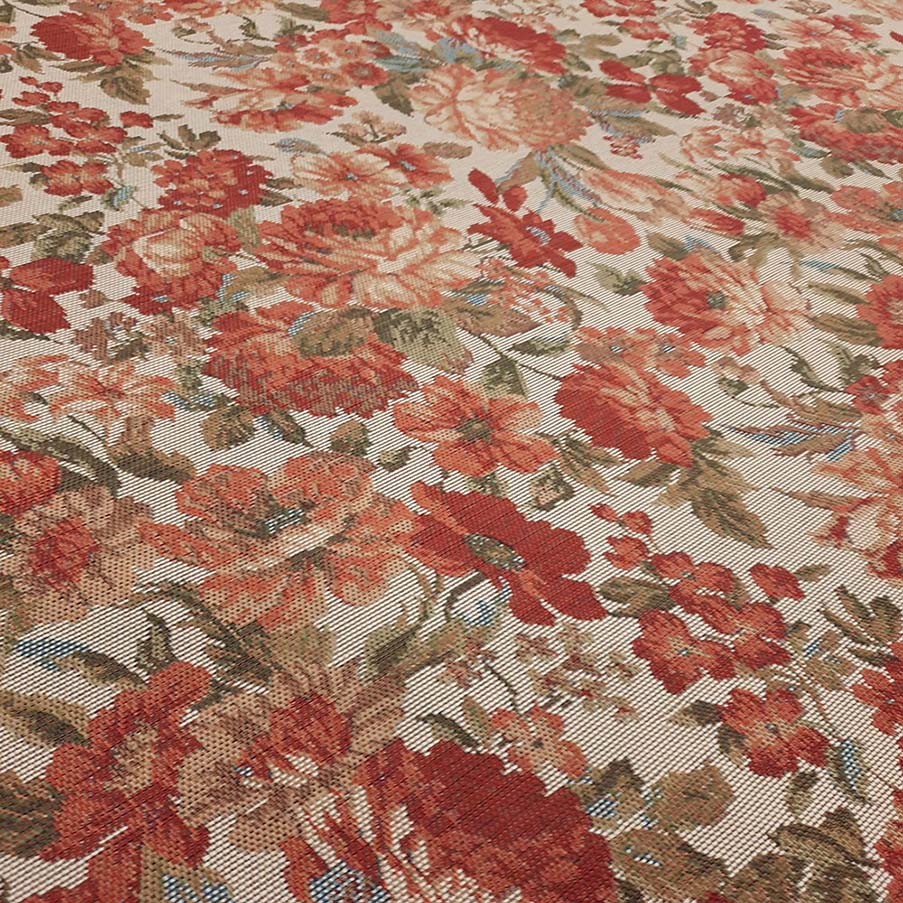 Tecido para Estofados Rústico Gobelin Cor 04 Floral Sofá Decoração Poltrona Almofadas Cabeceiras