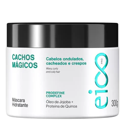 Eico Professional Máscara Creme de Hidratação Cachos Mágicos 300g Cabelos Cacheados Crespos Ondulados