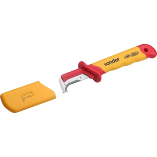 Faca Curva para Desencapar Cabos 7'' Isolada Iec60900 Vonder em Oferta na Shopee