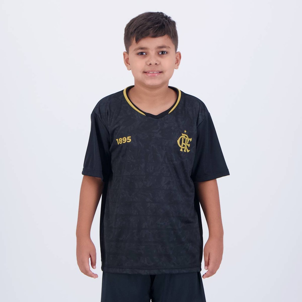 Camisa Flamengo Brook Infantil Preta em Oferta na Shopee