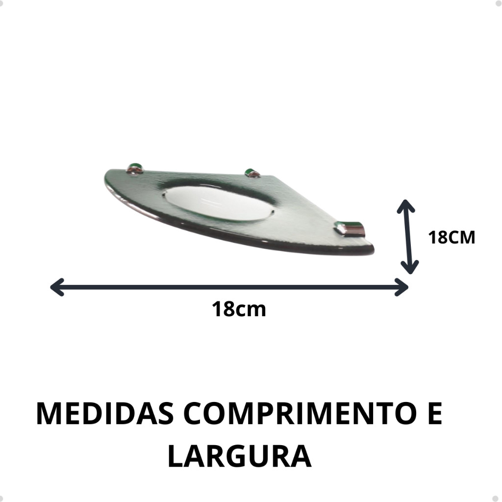 Kit - 2 Saboneteira De Canto - Vidro Incolor - 18x18cm - 8mm — imagem 2 de 2