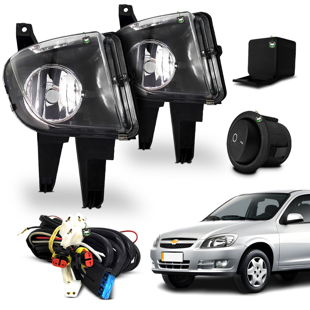 Kit Farol Auxiliar Milha Celta 2007 2008 2009 2010 2011 2012 2013 2014 2015 Botao Tic Tac - Spare Parts and Accessories for Vehicles