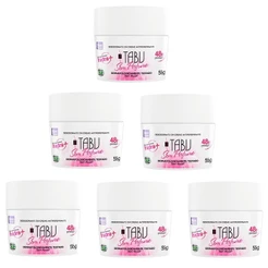 Kit 6 unid - Desodorante Creme Antitranspirante Tabu Sem Perfume 55G