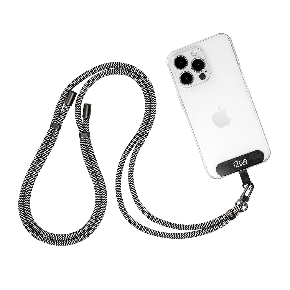Cordão Para Smartphone i2GO Nylon Premium Preto e Branco em Oferta na Shopee