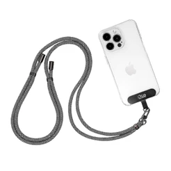Cordão Para Smartphone i2GO Nylon Premium Preto e Branco
