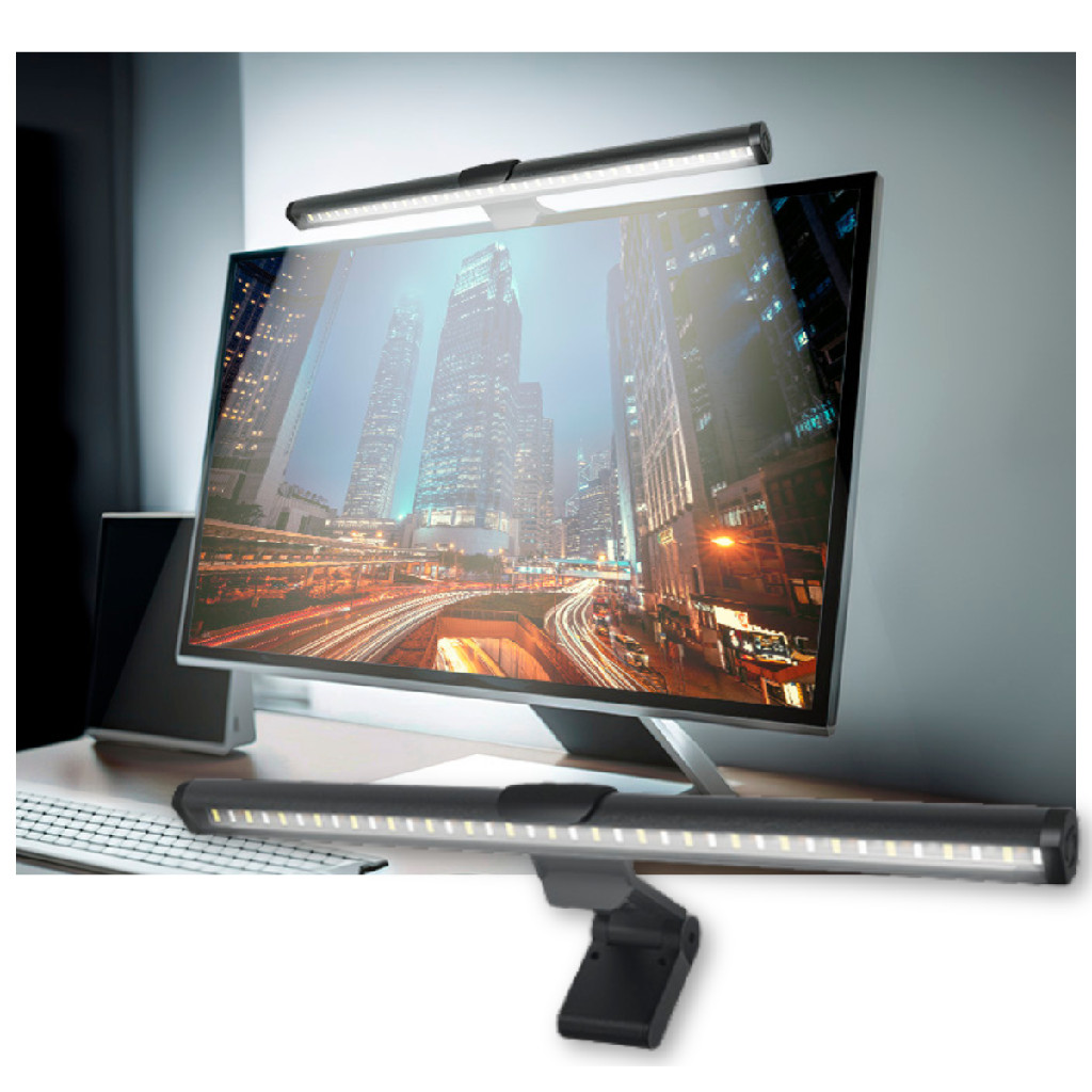 Luminária De Led Barra Monitor Desktop Computador Tela Notebook 5w Preta Taschibra