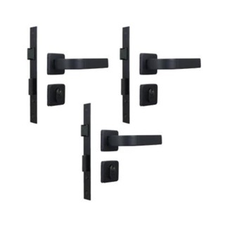 Kit 3 Fechaduras Externa Roseta Módena Preto Fosco MGM 40mm em Oferta na Shopee