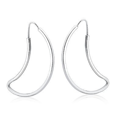 Argola Feminina de Prata 925 Lua Vazada 34mm em Oferta na Shopee