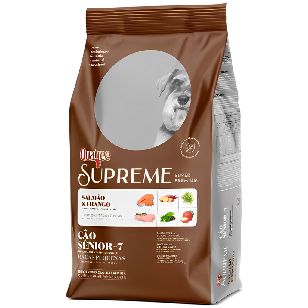 Ração Quatree Supreme Sênior Raças Pequenas Frango/Salmão 10Kg