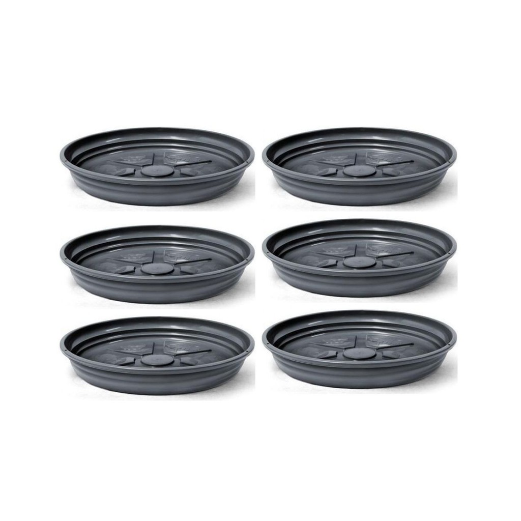 Kit 24 Prato Tamanho 04 23x3 cm de Plástico Reciclado Para Vaso de Planta Redondo Suporte Barato - Promoção!