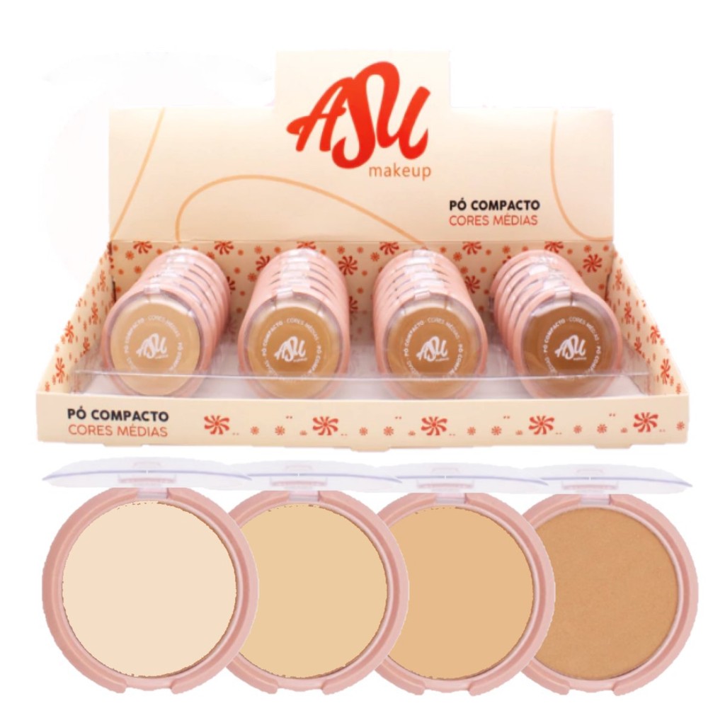 Asu - Po Compacto Cores Medias ASU044 - Box c/ 24 Und em Oferta na Shopee
