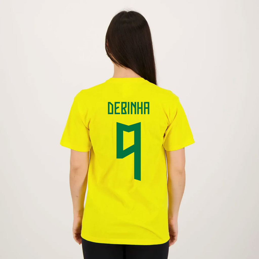 Camisa Brasil Debinha 9 Amarela em Oferta na Shopee