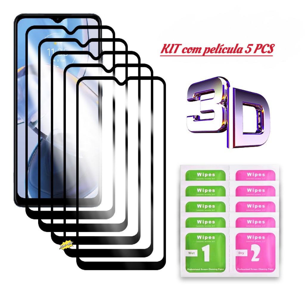 KIT Com 5 PCS Película De Vidro 3D 9D Para Redmi A4 / 14C / Poco C75 em Oferta na Shopee