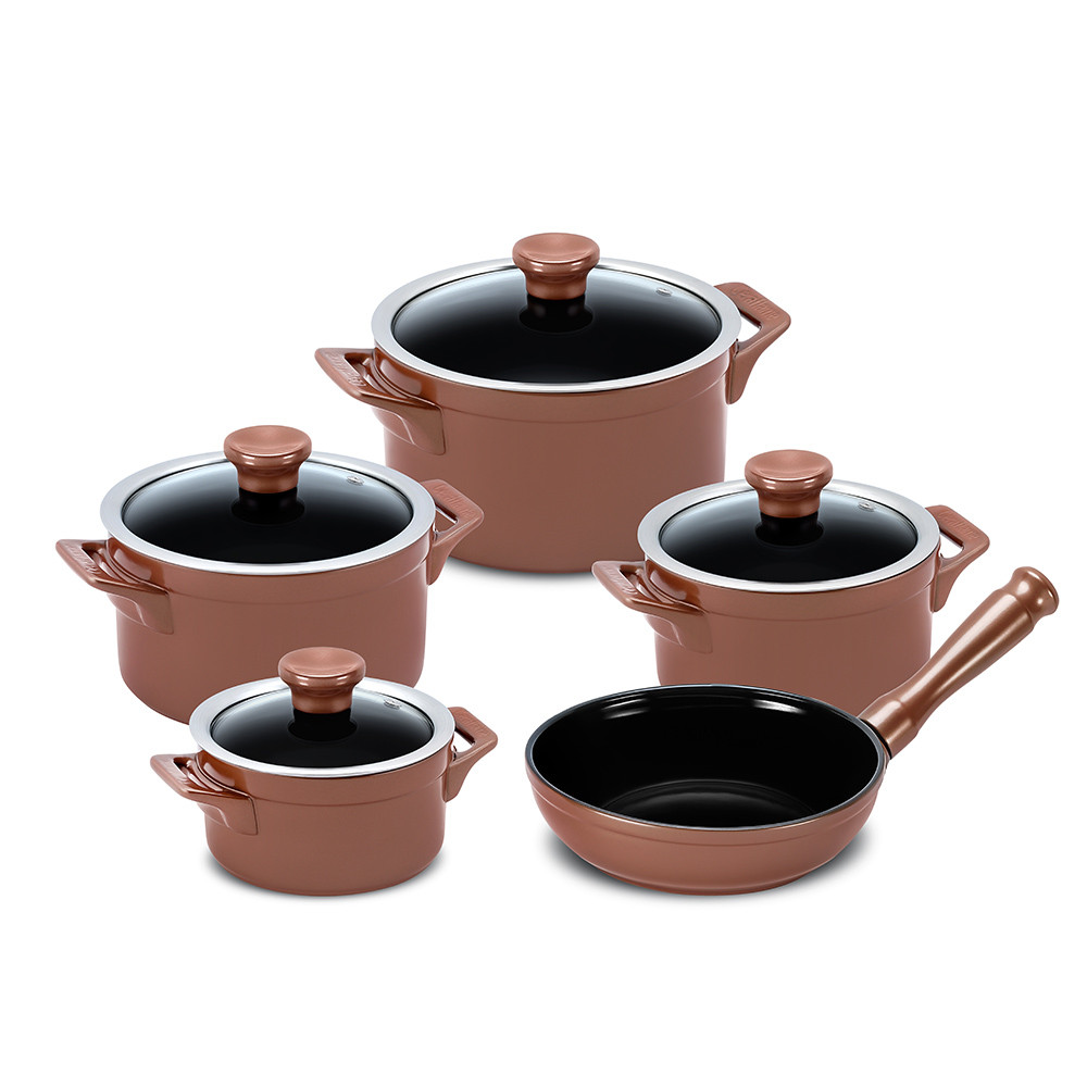 Jogo de Panelas de Cerâmica 5 Peças  Clear - Cobre / Ceraflame