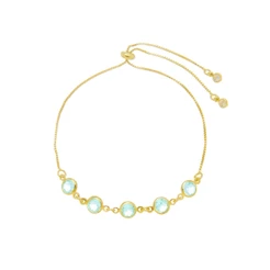 PULSEIRA FOLHEADA A OURO 18K AJUSTÁVEL ZIRCÔNIAS ACQUA BETINA PIUKA