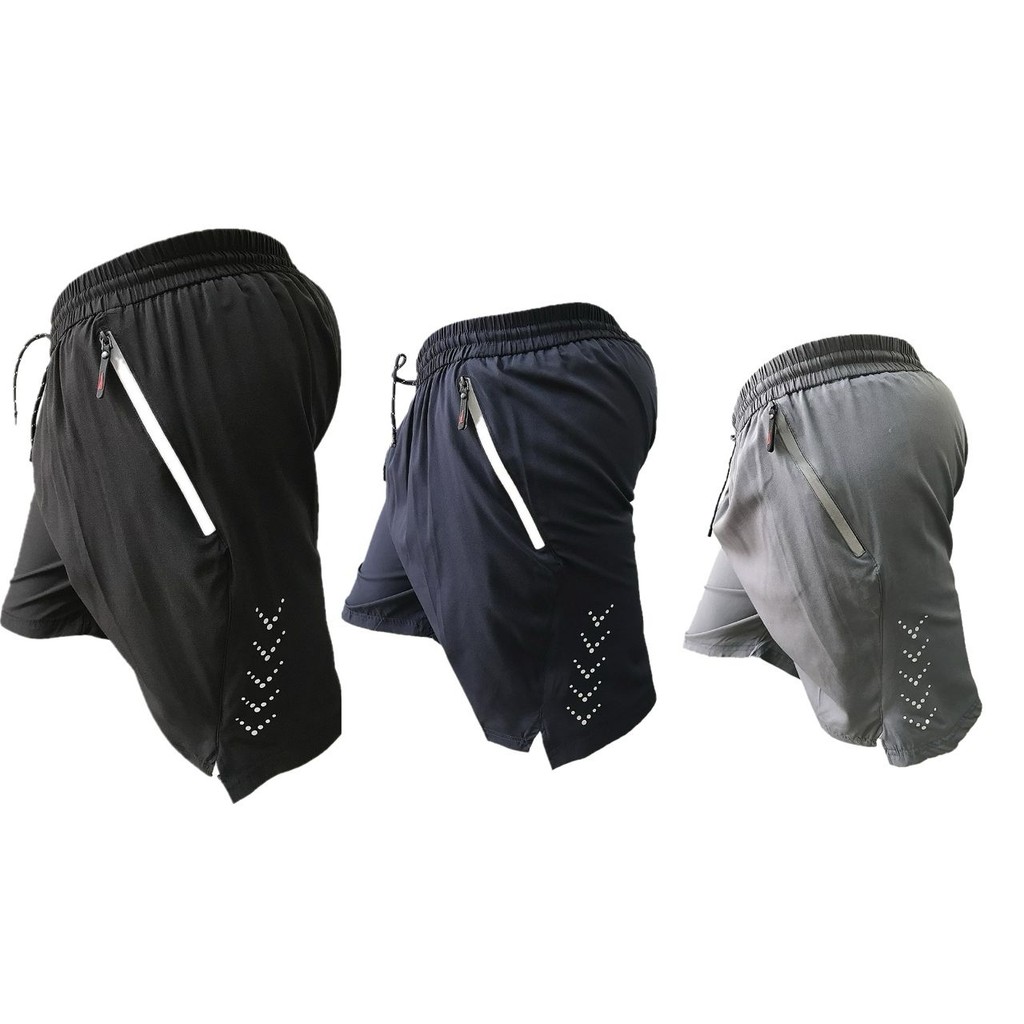 KIT 3 Bermuda De Compressão Para Corrida Masculina Com Bolso