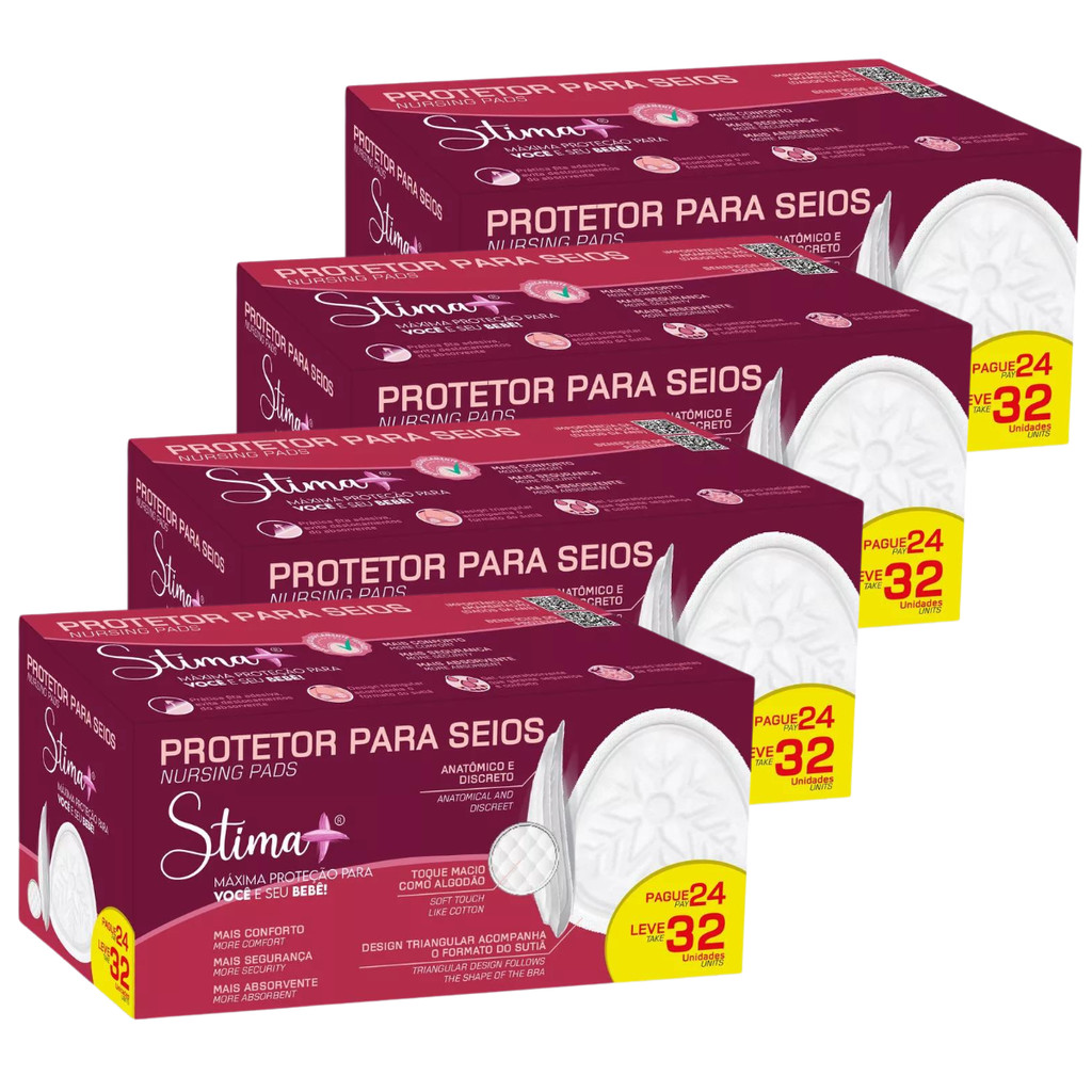 KIT 128 UNIDADES DE PROTETOR ABSORVENTE PARA SEIOS STIMA +
