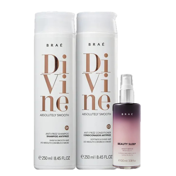 Brae Divine Anti Frizz Duo 250ml e Beauty Sleep 100ml em Oferta na Shopee