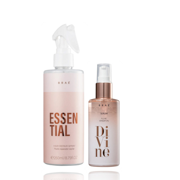 Kit BRAÉ Essential Fluido Reparador  260ml+Serum Reparador  Divine 60ml em Oferta na Shopee