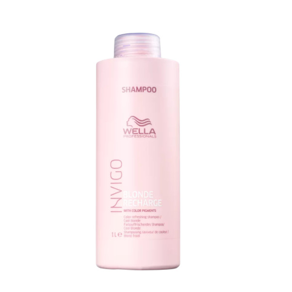 Wella Professionals Invigo Blonde Recharge - Shampoo Desamarelador 1L em Oferta na Shopee