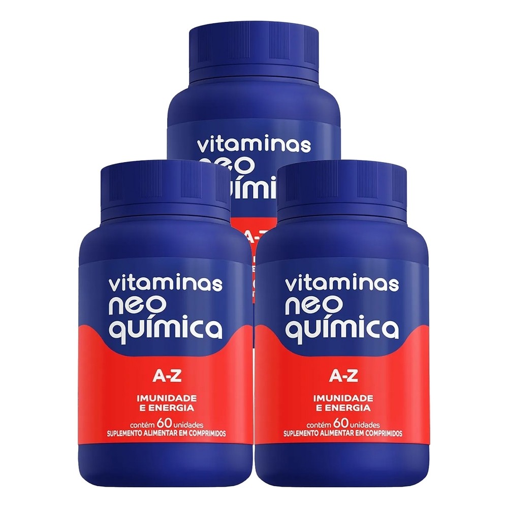 Kit 3 und Vitaminas Neo Química AZ c/ 60 cpr em Oferta na Shopee