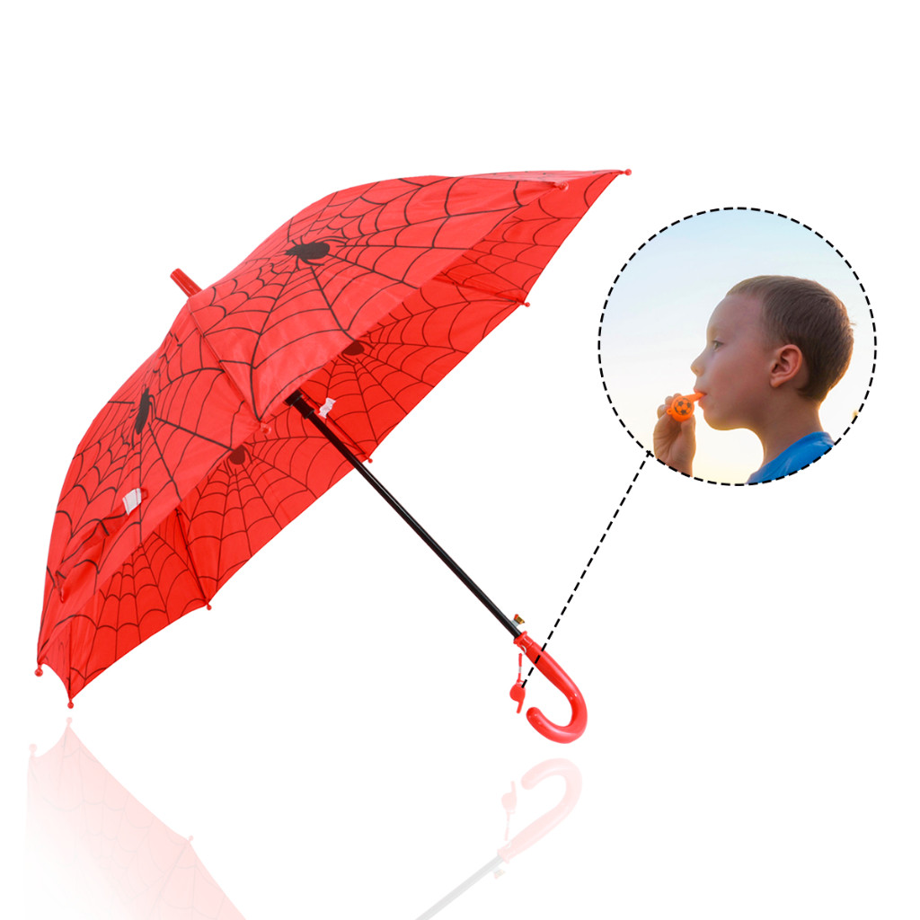 Guarda Chuva Infantil Aranha Automático Reforçado Com Apito | Aranha