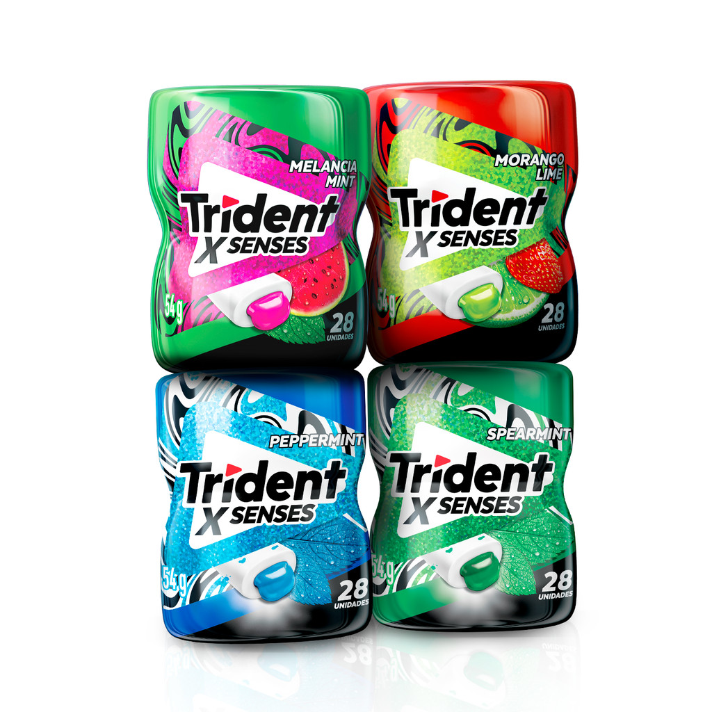 Kit Com 4 Trident X Senses Sabores De 54g
