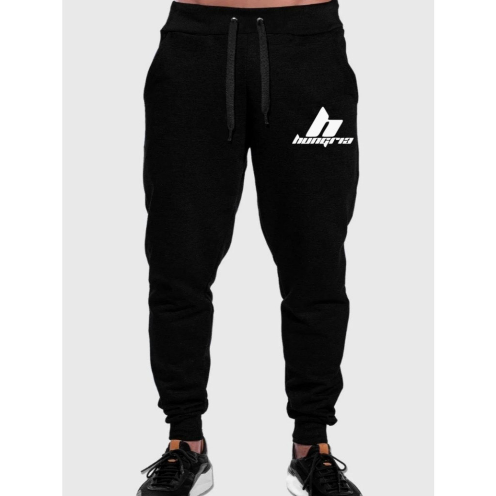 Calça Moletom Hungria Hip-Hop Musica Calça Flanelado Premium Calça Frio Masculino Feminina Unissex