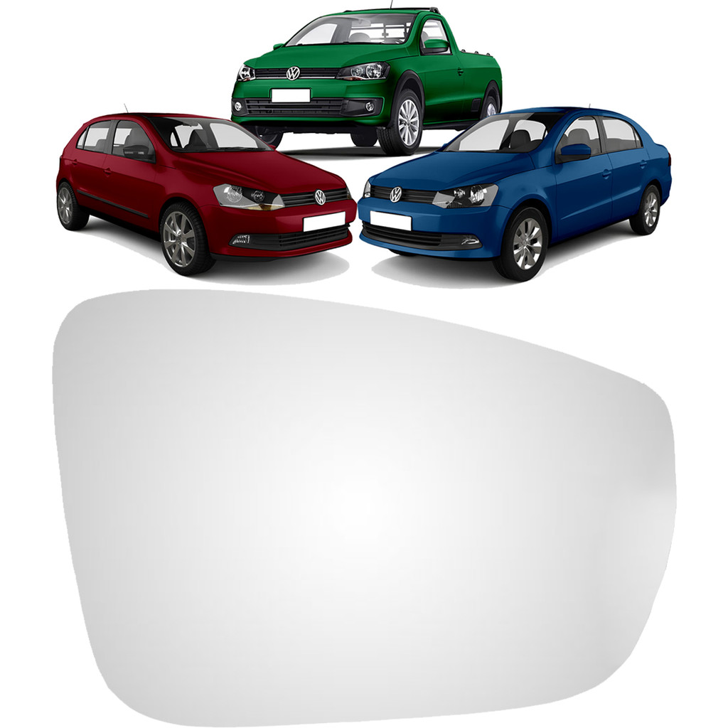 Lente Espelho Retrovisor Gol Voyage Saveiro 2012 a 2020 Up 2014 a 2020 Fox 2009 a 2020 Convexo