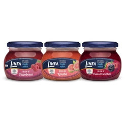 Kit 3 Geleias Linea Sabores Framboesa, Frutas Vermelhas e Goiaba de 230g