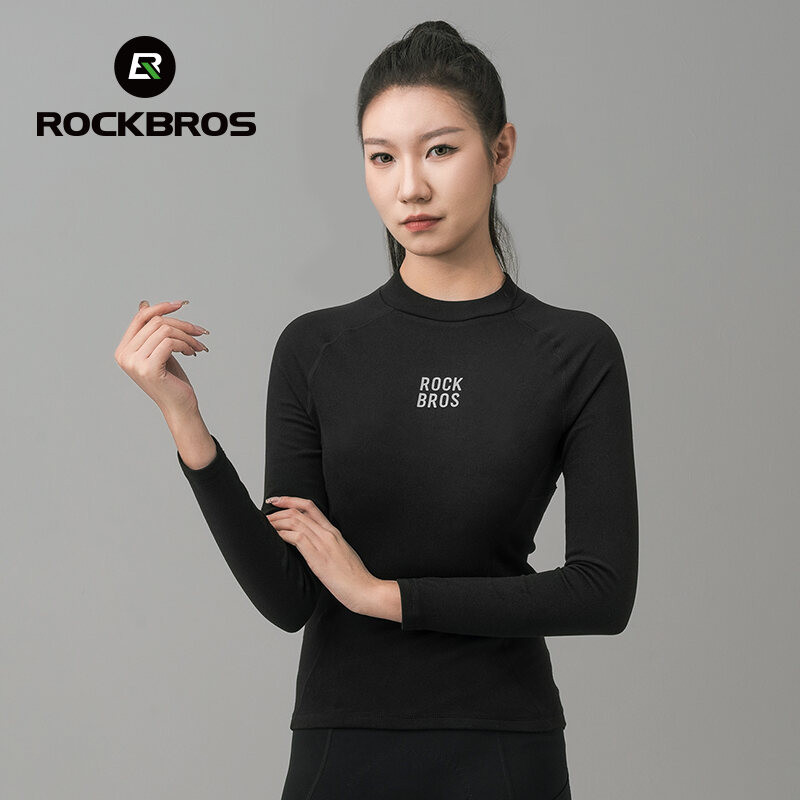 ROCKBROS Camisa De Ciclismo Velo Quente Manga Longa Esporte Macio Pele-Amigável Elástico Base De Bicicleta Roupas Femini - Sports & Outdoors