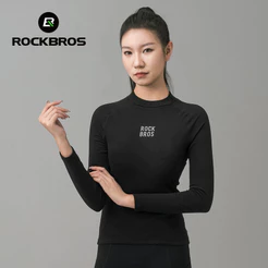 ROCKBROS Camisa De Ciclismo Velo Quente Manga Longa Esporte Macio Pele-Amigável Elástico Base De Bicicleta Roupas Femini