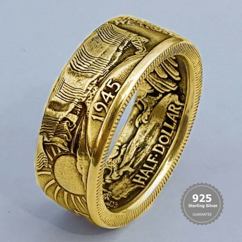 Anel Morgan De Moeda Personalizado De Prata S925 Para Homens E Mulheres