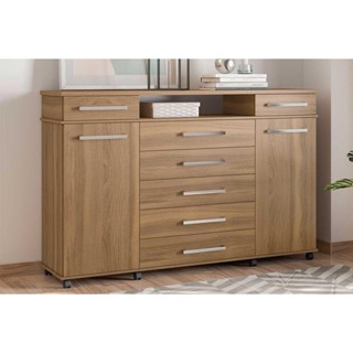 Cômoda de Quarto London c/ 2 Portas e 7 Gavetas Amêndola Touch - Demóbile em Oferta na Shopee